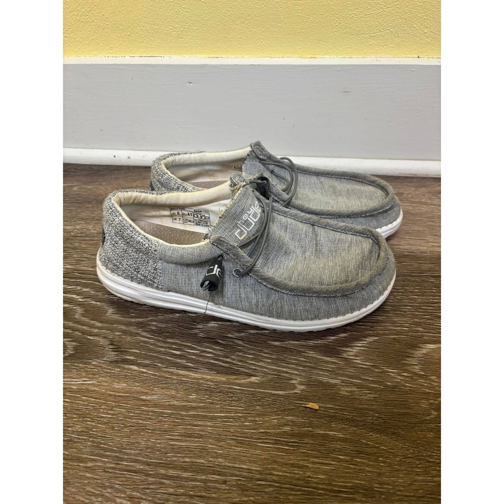 Hey Dude Wally Funk Gray Canvas‎ Slip On Loafers Men's Size 8